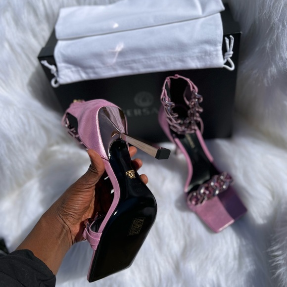 VERSACE MEDUSA SUEDE SANDALS - Picture 6 of 16